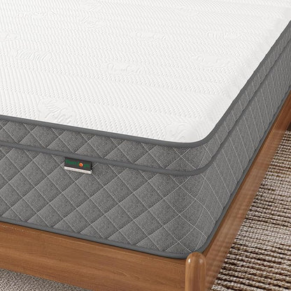 PurrJoys Twin Mattress, 12 Inch Hybrid Twin Size Mattress with Cooling Gel Memory Foam and Pocket Springs, CertiPUR-US Certified, Medium Firm