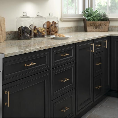 Franklin Brass - Francisco Champagne Bronze Gold Cabinet Handles 3 Inch (3") Hole Center Pulls | Easy Install, Durable Hardware for Kitchen Cabinet Door, Drawers, Dresser Pull, Furniture (10 Pack)