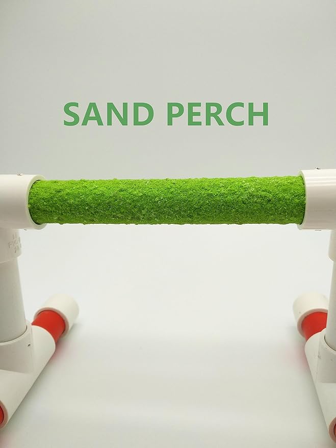 Hypeety Small Bird Parrot Stand Perch Table Top Stand Playground Grind Perch Swing Training Playstand Exercise Chew Toys for Budgies Parakeet Cockatiel Conure Finch (Perch, M)-Mewly Pet