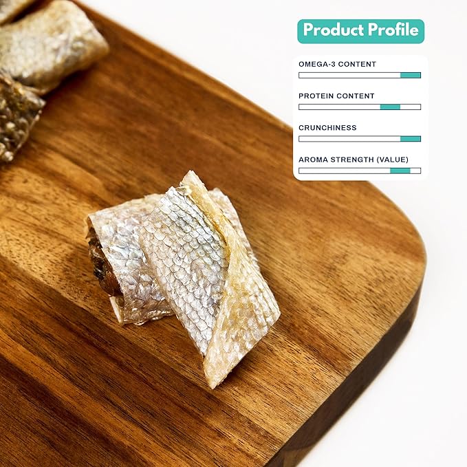 ALFIE'S TREATOS Salmon Skin Treats for Dogs & Cats (2.65 oz), Air-Dried Fish Skin Dog Treats, Omega-3 Food Topper & Training, Single Ingredient, Freeze-Dried Alternative-Mewly Pet