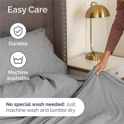 King 6 Piece Sheet Set - Comfy Breathable & Cooling - Soft Hotel Luxury Bedding Set with 8-16 Inch Deep Pockets - 1 Flat & 1 Fitted Sheet & 4 Pillowcases - Wrinkle Free & Easy Care - Heathered Grey