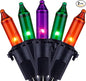YULETIME 200 Orange Green & Purple Halloween Lights with Black Wire, Pack of 2 Sets 33 ft 100 Count UL Certified Christmas String Lights (Orange, Green & Purple)