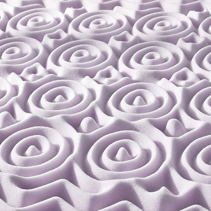 Mellow 3 Inch 5-Zone Memory Foam Mattress Topper, Soothing Lavender Infusion, Dorm Essentials, King