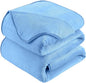 Soft Travel Size Throw for All Season Warm Fuzzy Microplush Lightweight Thermal Fleece Summer Autumn Fall Winter Spring Blankets for Bed Couch Sofa,50x60 Inches,Washed Blue