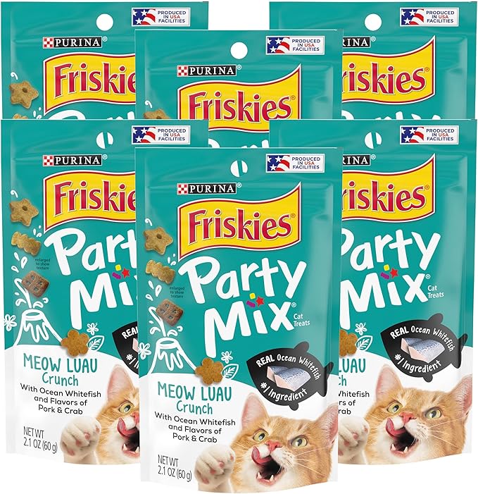 Purina Friskies Party Mix Cat Treats (Meow Luau, 2.1 Ounce (Pack of 6))-Mewly Pet