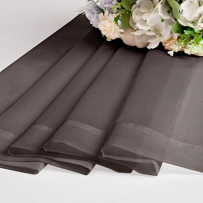 Chyhomenyc Chocolate Brown Sheer Curtains 84 Inches Long, Light Filtering Sheer Curtains for Living Room Bedroom, 42x84 Inches， 2 Pieces