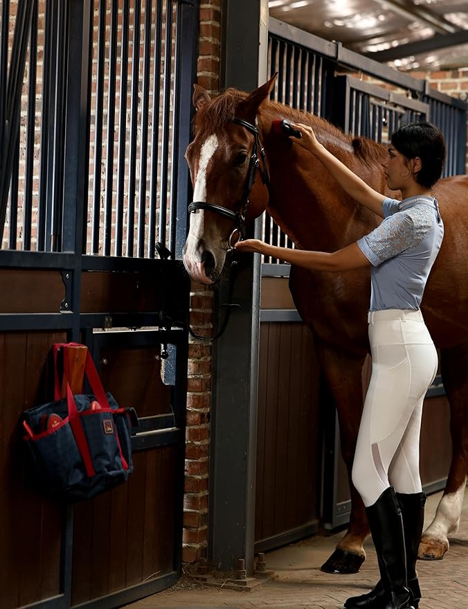 11PCS Horse Grooming Kit Curry Comb Sweat Scraper Horse Bathing Supplies Grooming Tools with Storage Bag Shadowberry-Mewly Pet