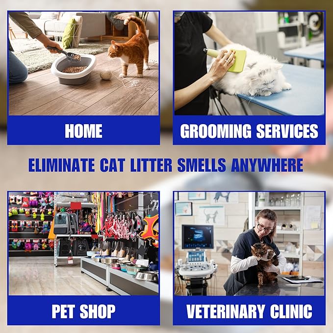 SMELLEZE Natural Cat Litter Deodorizer and Litter Box Odor Eliminator Additive for Strong Smells Unscented Kitty Litter Smell Control Safe Long-Lasting Granules for Multi Cat Homes 2 lb-Mewly Pet