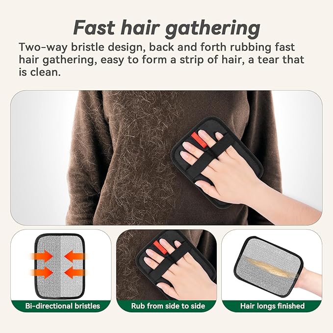 Pet Hair Removal Kit – Static Hair Removal Glove & Shedding Comb for Cats & Dogs, Removes Hair from Clothing, Furniture, Carpets & Bedding, Tackles Tangles, Fleas & Dander-Mewly Pet