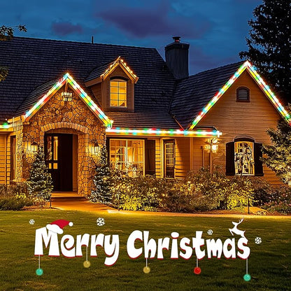 Minetom C9 Multicolor Christmas String Lights, 25FT 25 Blubs Bright & Warm Outdoor Christmas Lights, Long Life C9 String Lights for Tree Patio Gazebo Wreath, Multicolor Green Wire