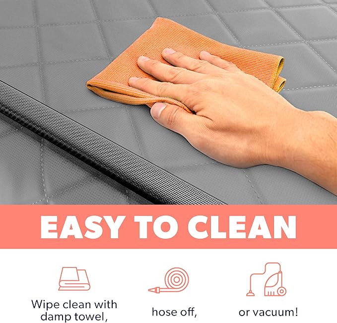 Active Pets Dog Car Seat Cover, Waterproof Front Seat Protector for SUV Truck Sedan, Pet Safety Travel Comfort System with Universal Fit, Grey-Mewly Pet