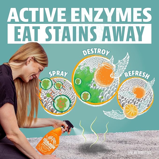 ANGRY ORANGE 1 Gallon Enzyme Cleaner and Deodorizer, Pet Stain and Odor Remover for Dog & Cat Urine and Stains - Citrus, Made in USA-Mewly Pet