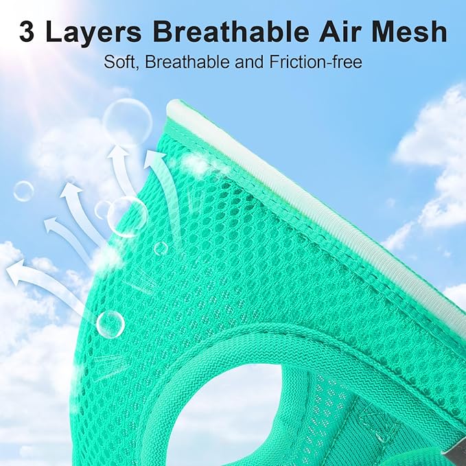 Light Up Dog Harness,Rechargeable LED Dog Harness for Small Medium Large Dogs,Reflective Lighted Safety Vest for Night Walking & Camping,Lightweight & Adjustable,Light Green,XS-Mewly Pet