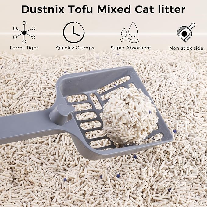 Mixed Cat Litter Fast Clumping,Ultra Absorbent,Natural Ingredients Litter,Water Dissolvable,Dust-Free,Low Tracking Bentonite Tofu Litter Odor Control(Peach, 16.5 Pounds)-Mewly Pet