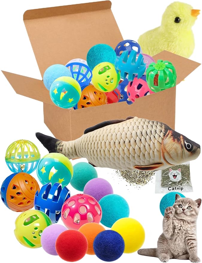 19-Piece Cat Toy Variety Pack for Kittens and Indoor Cats (1.5'' - 8.3'', Cat Toys Pro Collection)-Mewly Pet