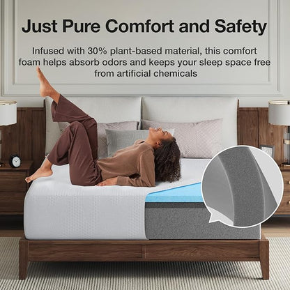 Novilla King Size Mattress in a Box, 14 Inch King Mattress, Gel Memory Foam Mattresses for Cooling Night Sleep & Pressure Relief, CertiPUR-US Certified