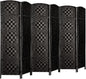 Rose Home Fashion 6 ft Tall Room Divider, Room Dividers and Folding Privacy Screens, 15.7in Privacy Screen 6 Panel Partition Temporary Wall Separation for Private, Black