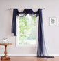 LinenZone Navy Window Scarf Valance in 144 Inch Size. Use Window Scarves as Canopy Bed or Backdrop Curtains, Curtain Scarf, or Sheer Fabric for Draping. (Amazing 55 x 144, Navy)