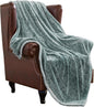 Exclusivo Mezcla Plush Fuzzy Fleece Throw Blanket Extra Large, Super Soft, Fluffy and Warm Blankets for Couch, Bed, Suitable for All Seasons (50x70 Inches, Mixed Green)