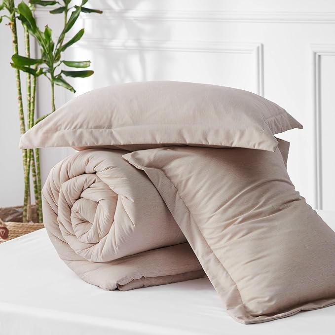 Bedsure Queen Comforter Set - Warm Taupe Soft Bedding for All Seasons, Cationic Dyed Bed Set, 3 Pieces, 1 Queen Size Comforter (90"x90") and 2 Pillow Shams (20"x26"+2")