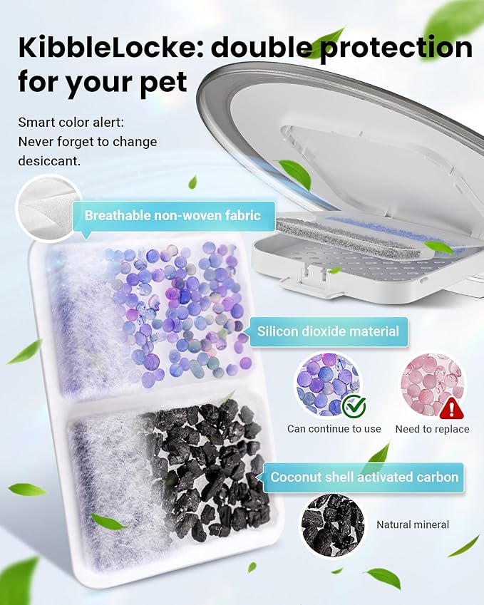 Automatic Cat Feeder for 3 Cats, 6L/25 Cups Smart WiFi Pet Feeder, Strong Anti-Jam System, Dual-Effect Desiccant Cat Food Dispenser, with 10S Voice Recorder for Cats and Small Dog(White)-Mewly Pet