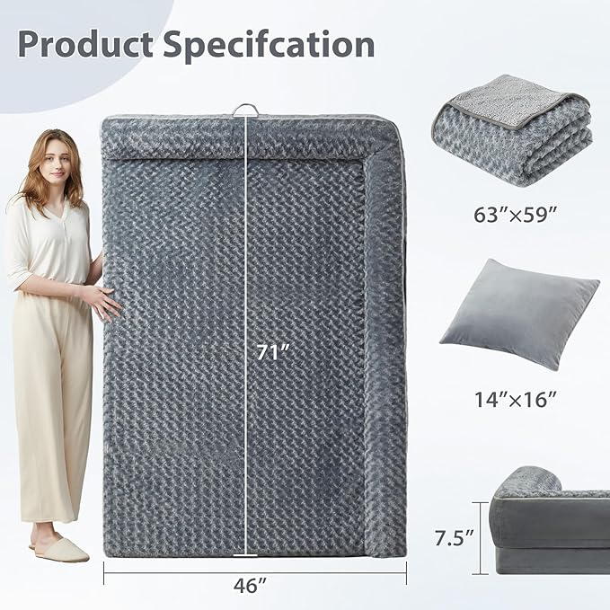 BFPETHOME Orthopedic Dog Beds for Extra Large Dogs, Waterproof Sofa XXL Dog Bed with Sides, Non-Slip Bottom and Egg-Crate Foam Big Pet Couch Bed with Washable Removable Cover,Pet Bed for Large Dogs-Mewly Pet