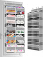 Over The Door Organizer Multi Pocket,5 Tier Large Hanging Shelf for Storage Kids Toys, Diapers, Clothes,Yarn,Heavy Duty Behind Door Storage for Bedroom Bathoom Nursery Closet Pantry,gray