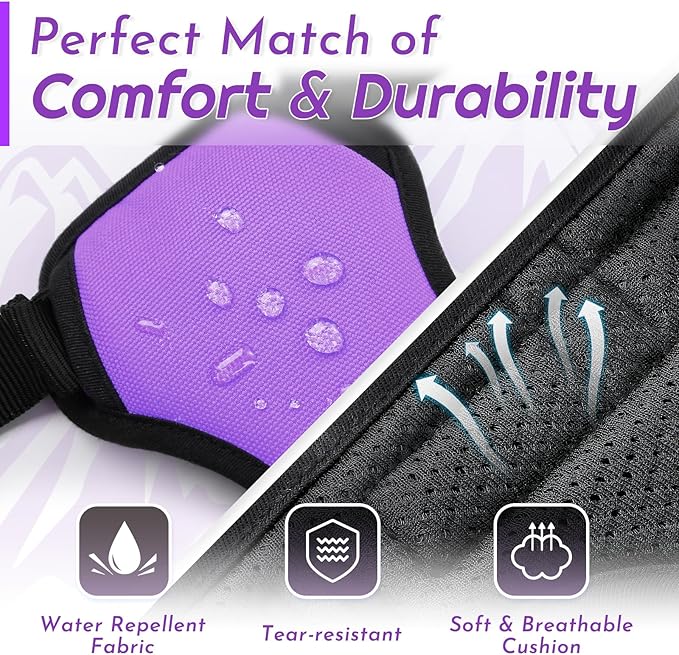 Eagloo Dog Harness Medium Sized Dog, No Pull Service Vest with Reflective Strips and Control Handle, Adjustable and Comfortable for Easy Walking, No Choke Pet Harness with 2 Metal Rings, Purple, M-Mewly Pet