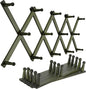 SKOLOO Hat Rack for Wall with 14 Hooks, Pack of 2, Solid Wooden, Modern, Expandable Coat Rack Wall Mount for Coats, Hats, Bags, Baseball Caps, Dark Walnut Color
