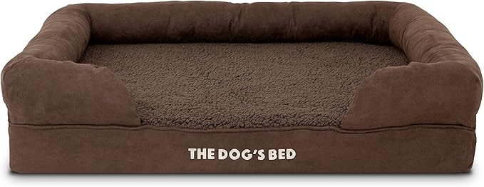 The Dog’s Bed, Large Brown Plush 36x27, Memory Foam, Pain Relief: Arthritis, Hip & Elbow Dysplasia, Post Surgery, Lameness, Supportive, Calming, Waterproof Washable Cover, Veterinary Approved-Mewly Pet