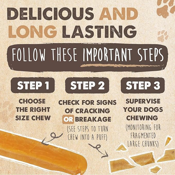 Mighty Paw Yak Cheese Chews for Dogs | All-Natural Long Lasting Pet Treats. Odorless and Great for Oral Health. Limited-Ingredient Chews for Puppies & Power-Chewers (Small, 5 Pack)-Mewly Pet
