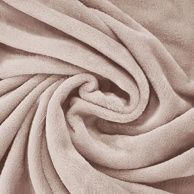 Exclusivo Mezcla Extra Large Fleece Throw Blanket for Couch, Sofa, 300GSM Super Soft and Warm Blankets, Camel Throw All Season Use, Cozy, Plush, Lightweight, 50x70 Inches