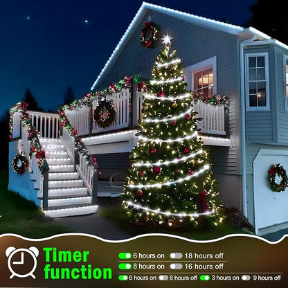 KNONEW 164FT 1000LED Rope Lights for Outside,Outdoor String Lights Waterproof 8 Modes Clear Tube Light for Indoor,Bedroom,Wedding,Garden,Patio,Christmas,Tree,Rv,Holiday Decoration(Cold White)