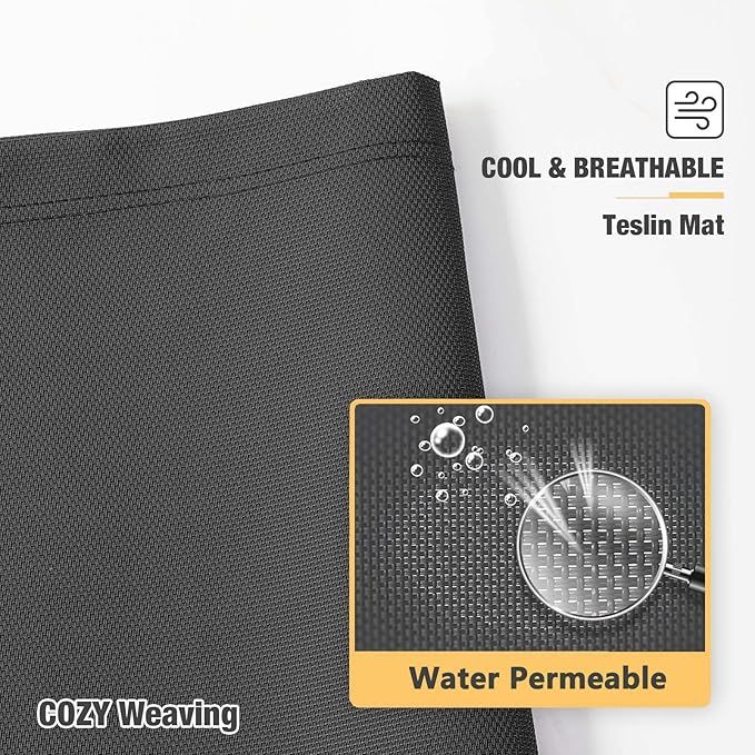 Veehoo Chew Proof Elevated Dog Bed - Cooling Raised Pet Cot - Silver Aluminum Frame and Durable Textilene Mesh Fabric, Unique Designed No-Slip Feet for Indoor or Outdoor Use, Black, Medium, CWC2003-Mewly Pet