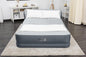 SleepLux Queen Air Mattress with Headboard | Supersoft Snugable Top, Extra Durable Tough Guard | Raised Airbed with Built in Pump + USB Charger (90"x60"x29") Grey
