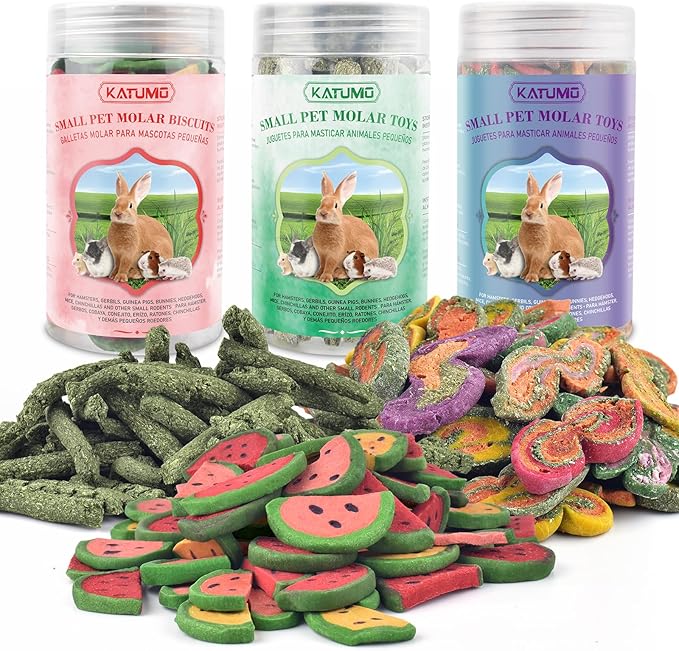 KATUMO Rabbit Chew Treats - 430g Mixed Natural Timothy Hay Pumpkin Carrot Beet Spinach Chew Toys for Rabbit Guinea Pig Hamster Bunny Chinchilla Gerbil Small Rodent Pets-Mewly Pet