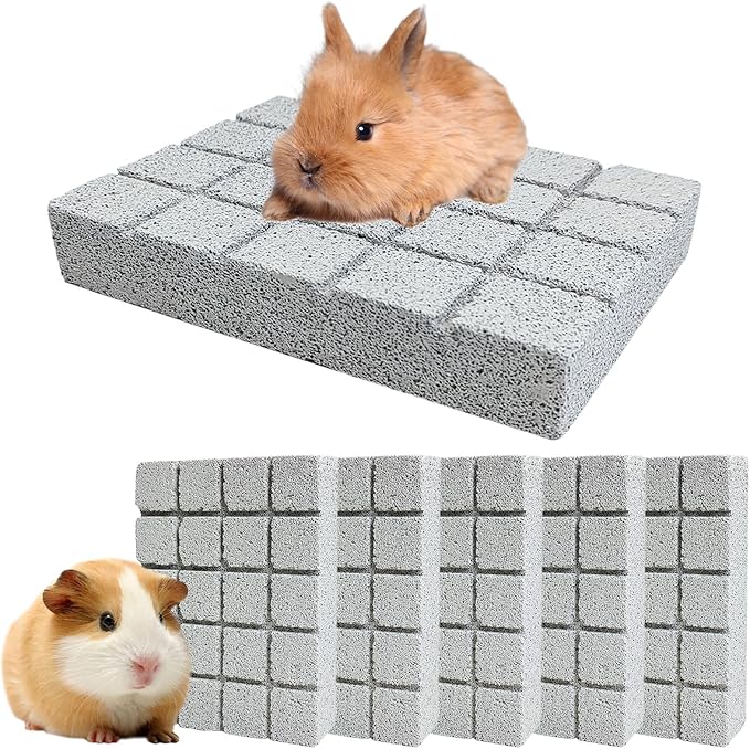 Hamiledyi 6PCS Rabbit Scratching Pads Bunny Lava Grinding Claw Pads Small Animal Foot Pads Hamster Scratch Board Chew Toys for Gerbil Chinchilla Hedgehog Guinea Pig Cage Accessories-Mewly Pet