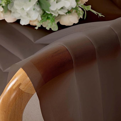 OWENIE Sheer Chocolate Curtains, Sheer Curtains 78 inch Length 2 Panels Set, Rod Pocket Voile Fimly Sheer Drapes for Living Room/Bedroom, 2pcs, Each 42" W x 78" L