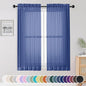 OWENIE Sheer Curtains 63 Inch Length 2 Panels Set, Light Weight Soft Solid Fimly Sheer Curtains for Bedroom Living Room, Light Filtering Airy Voile Sheer Curtain, Royal Blue, 42Wx63L Inch