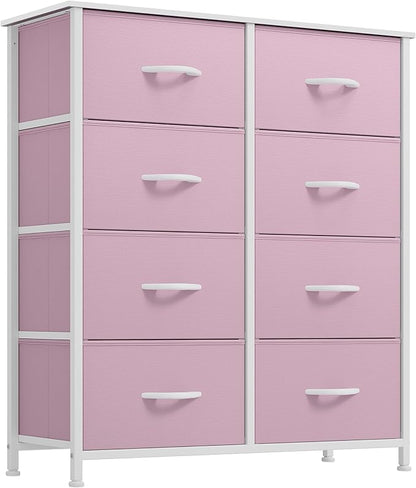 YITAHOME Black Dresser & Chest of Drawers, Tall Storage Tower with 8 Drawers, Storage Drawer Organizer for Closet, Living Room