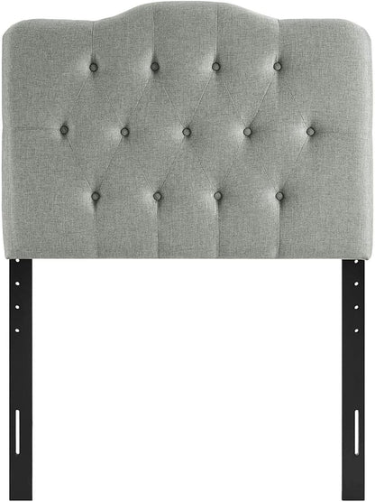 Modway MOD-5160 Annabel Tufted Button Linen Fabric Upholstered Twin Headboard in Gray