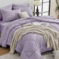 HEVUMYI Purple Twin-XL Comforter Set - 5-Piece All Season Bed in a Bag Twin-XL, Ultra Soft Bedding Set with Comforter, Flat Sheet, Fitted Sheet, Pillowcases, Pillow Shams, Lavender Purple