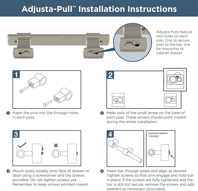 Franklin Brass Adjusta-Pull (5-Pack) Adjustable Drawer Pulls | Fits 1-3/8 to 6-5/16 Inch Hole Centers | Modern Gold Cabinet Handles| Chamfered Edge P49107-117-B