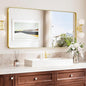TokeShimi 48x24 Brushed Gold Bathroom Mirror for Over Sink,Bathroom Mirror Rectangle with Tempered Glass,Vanity Mirror with Aluminum Frame(Horizontal/Vertical)