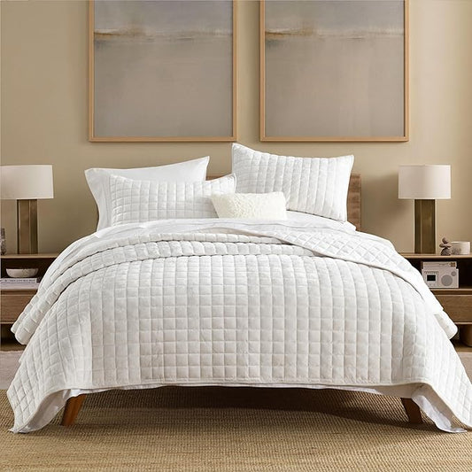 Secgo Queen Comforter Set for Bed - Velvet Quilts Queen Size, Black Bedspreads (90 * 98 Inch) with 2 Pillow Shams, Patchwork Reversible Lightweight Bedding