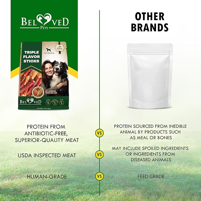 Dog Treats Rawhide Sticks Wrapped with Chicken 11 oz Pet Natural Chew Treats - Grain Free Meat & Human Grade Dried Snacks - Best for Small & Large Dogs (10.6 Ounce (Pack of 1), Triple Sticks)-Mewly Pet