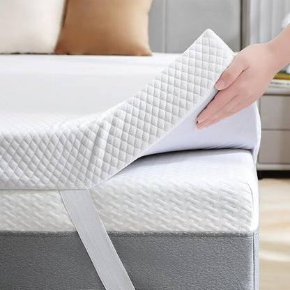 SINWEEK 3 Inch Gel Memory Foam Mattress Topper Twin Size, Ventilated High Density Pad for Back Pain, Bed Topper with Removable Soft Cover, CertiPUR-US Certified