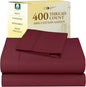 California Design Den Twin Sheets Set - Soft 400 Thread Count Sateen, Natural 100% Cotton Sheets with Deep Pockets, Cooling and Durable Bedding Set - Burgundy Red