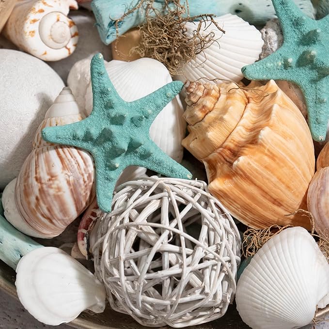 ANDALUCA Ocean Plumes Scented Seashell Potpourri Made in California Large 20 oz Bag Fragrance Vial Scents of Orange, Lime, Bergamot, Lily, Rose and Tonka Coastal Home Decor