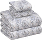 RUVANTI Flannel Sheets Queen Size - 100% Cotton Double Brushed Bed Sheets, Deep Pockets 16 Inches Queen Sheet Set, All Seasons Breathable & Extra Soft - Warm & Cozy, 4 Piece, Pacific
